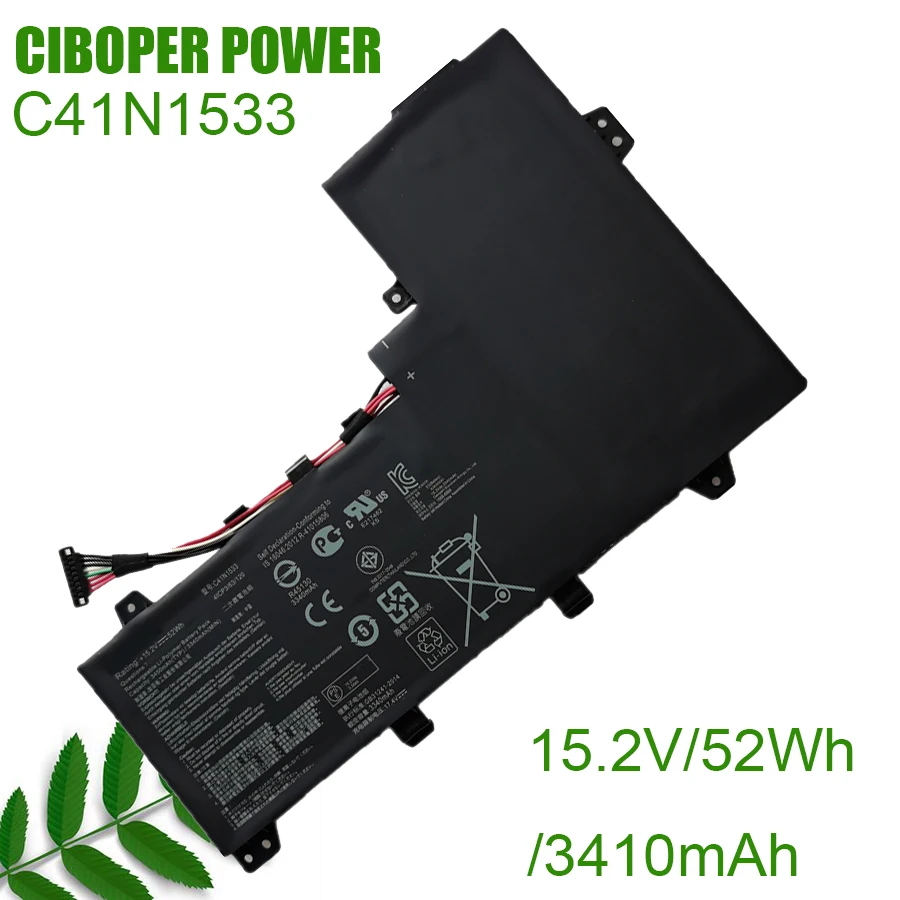 CP Laptop Battery C41N1533 3410mAh52Wh For Zenbook Flip Q524U Q534U Q534UX UX560UQ UX560UX Series 0B200-02010200 0B200-02010300