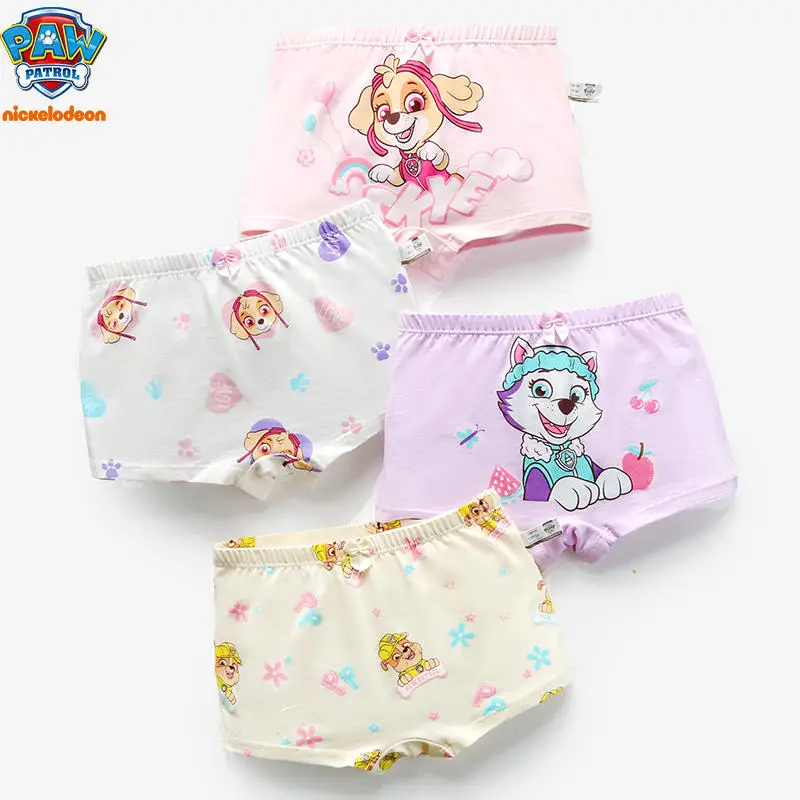 2024 New Arrival 4PCS/SET Origina Paw Patrol Girls Underwear kids Underpants Skye Everest Four Season Boxer Briefs boxer shorts