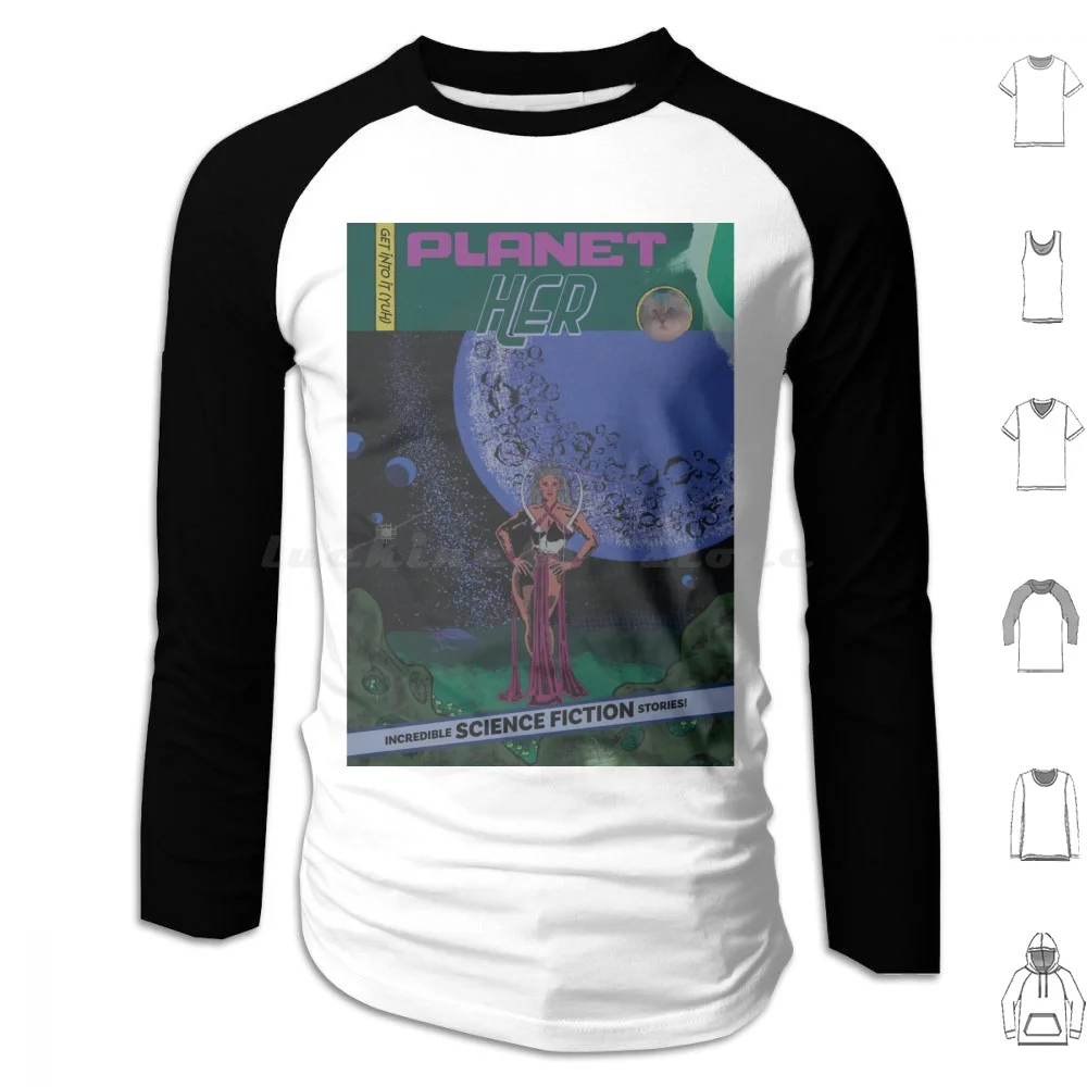 Doja Cat Planet Her Space Print 2 Hoodie cotton Long Sleeve Space Doja Cat Science Fiction Planets Stars Comic Comic