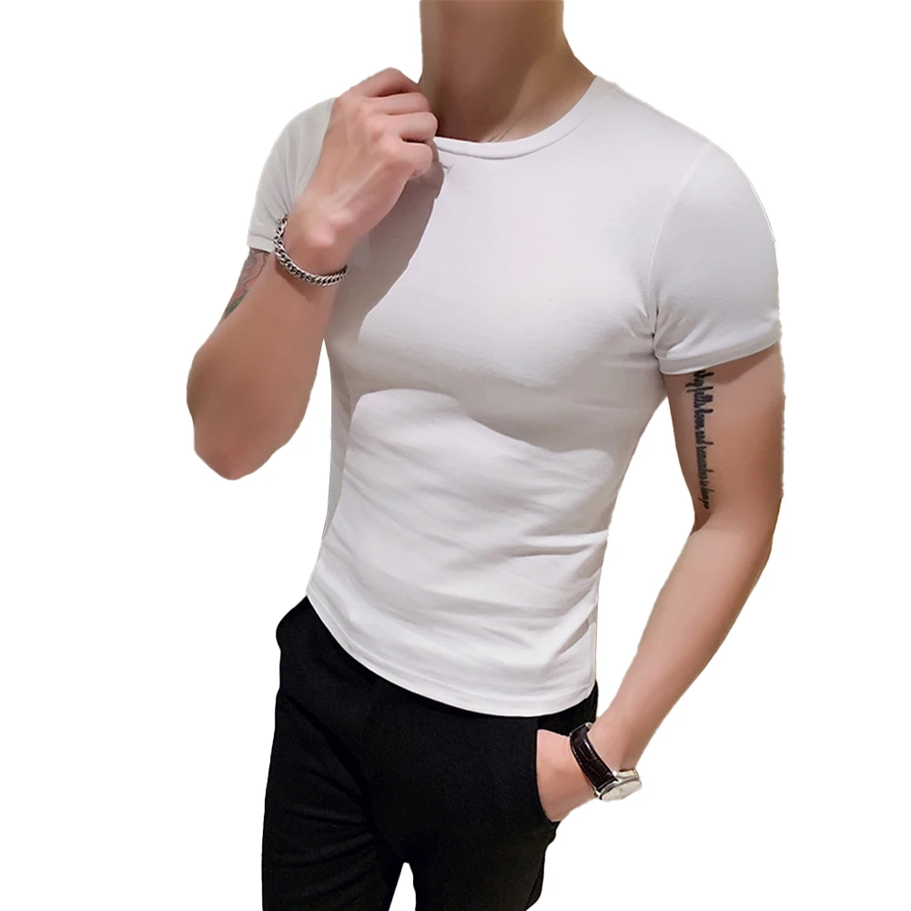 

Man Tops Shirt Muscle Activewear Top Short Sleeve Workout Tee Active T-shirt Casual Slim Fit Daily New Fashion