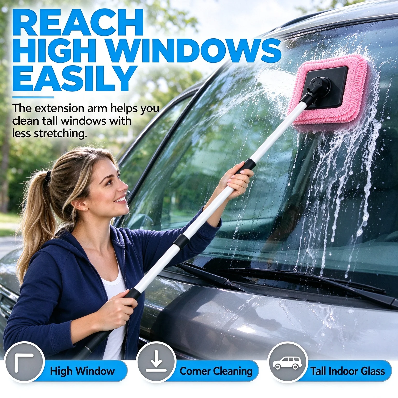 2026 Dual Magnetic Car Windshield Cleaner Upgrade Window Cleaner Streak-free Auto Glass Kit Clear Glass Doors Double-Sided Brush