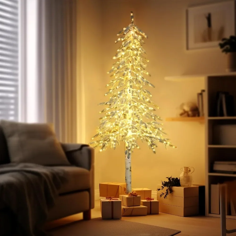 

7ft Lighted Fir Tree - Artificial White Christmas Tree with 1200 LED Lights