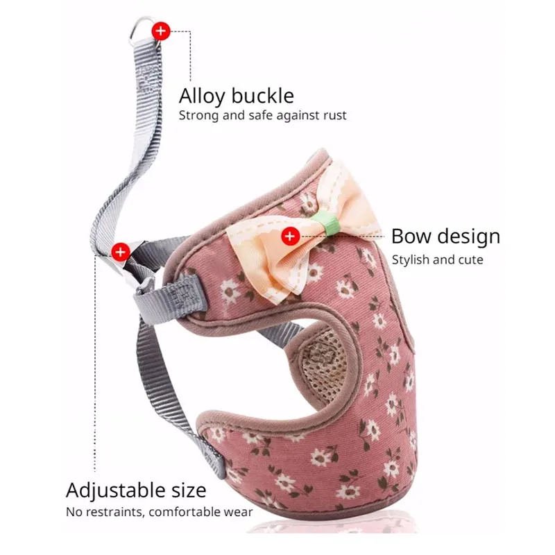 Nette Bowknot Weste Brust Harness Für Hunde Für Katzen Einstellbare Zugseil Haustier kätzchen Atmungsaktive Brust Zurück Haustier Produkte