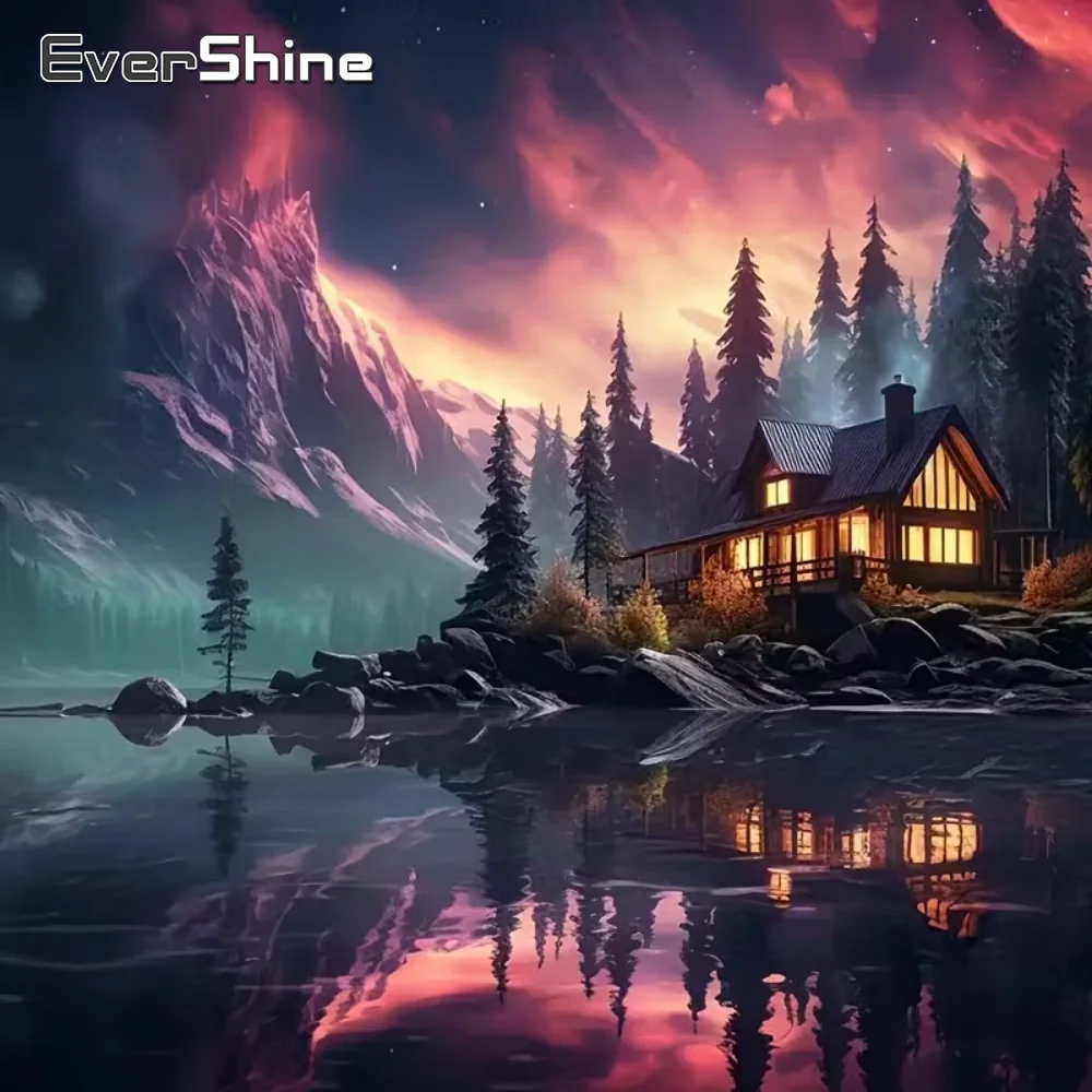 

Evershine Алмазная мозаика река пейзажная живопись DIY акриловые принадлежности для рукоделия вышивка дом Новое поступление ручная работа хобби