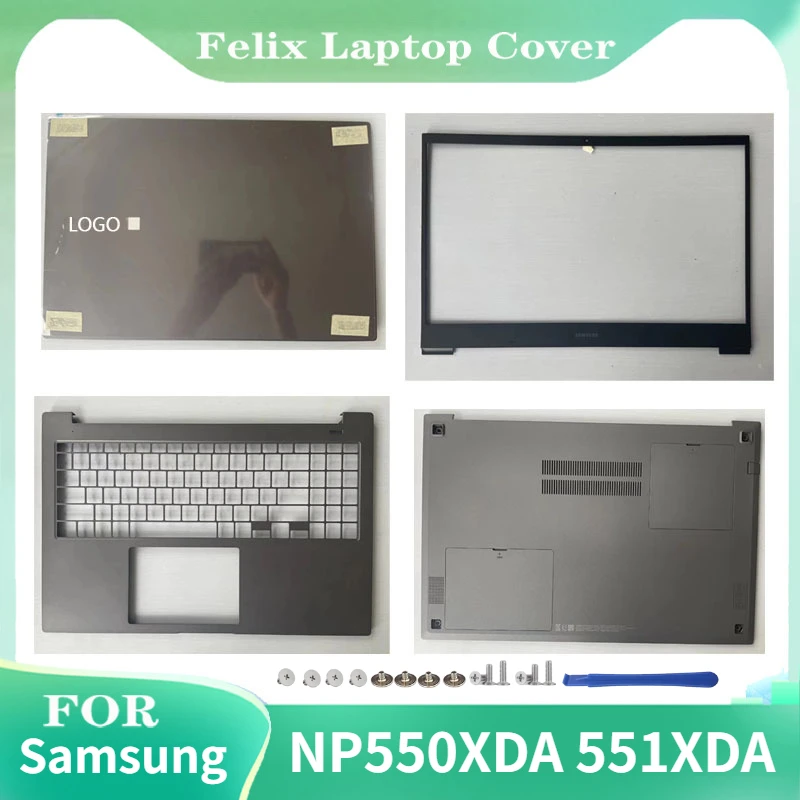 

New LCD Back Cover/Front Bezel/Upper Cover/Bottom Cover For Samsung NP550XDA 551XDA Laptop