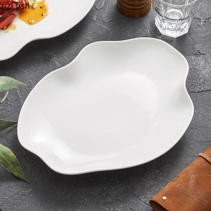 

Irregular Cloud Shape Plate Ceramic Shallow Plate Steak Plate Dessert Plates Salad Plates Molecular Cuisine Creative Tableware