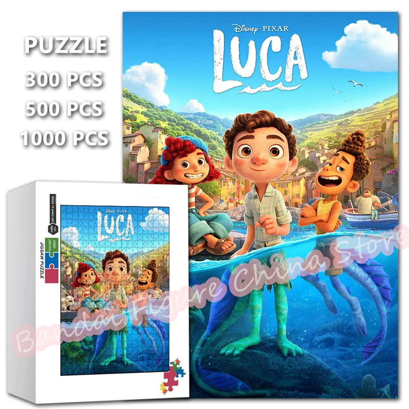 Disney Anime Luca film Jigsaw Puzzle 300/500/1000 pezzi gioco di famiglia giocattoli Puzzle decomprimere educativo per bambini regali per adulti