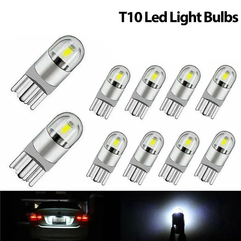 Firmly 100Pcs 6000K Canbus T10 168 194 W5W Dome License Side Marker LED Light Bulb White