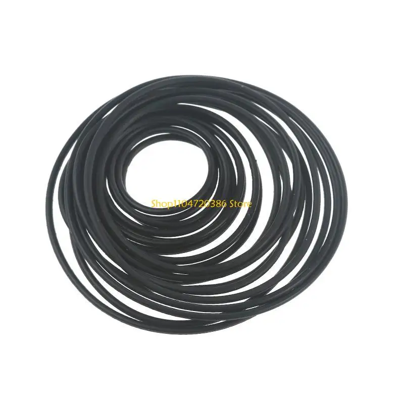 

20Pcs Durable 1.5mm Cassette Tape Machine Belt Assorted Common Round Rubber Belt