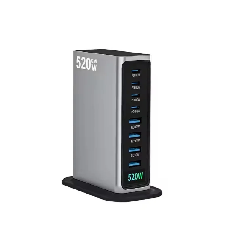

520W GaN Super Fast Charging 4C4A Multiport Charger Station 100W PD Power Supply Adapter 30W for Apple iPhone Laptop Featuring