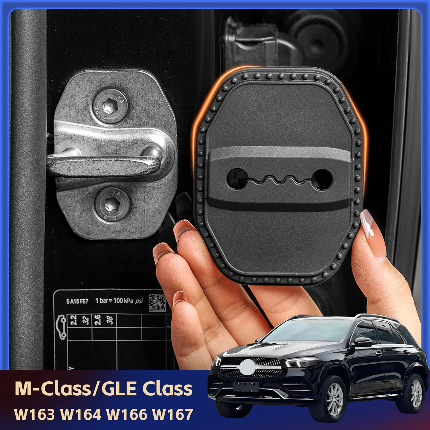 

2/4 шт. силиконовые защитные накладки на замки дверей автомобиля для Mercedes-Benz M-Class/GLE Class W163 W164 W166 W167