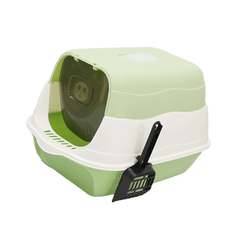 Cats Litter Box Plastic High Side Height Smooth Surfaces Detachable Pans Safe and Hard Deep High Edges Spatter-proof