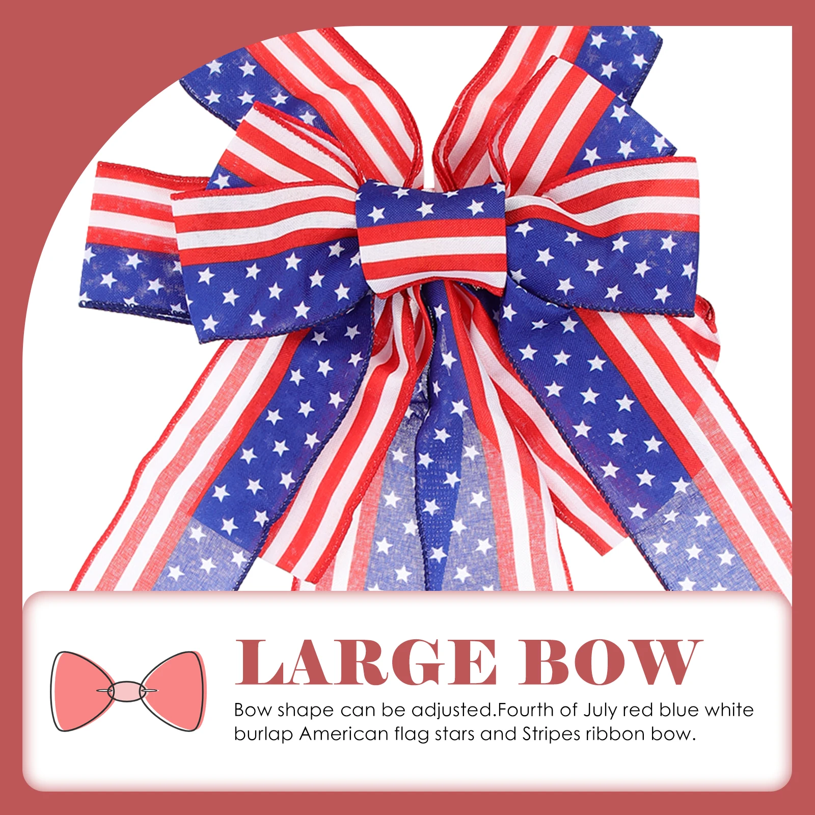 

Cloth Bow Decor Premium Craftsmanship Independence Day Wall Hanging Bow Ornament Decoration Independence Day Decor
