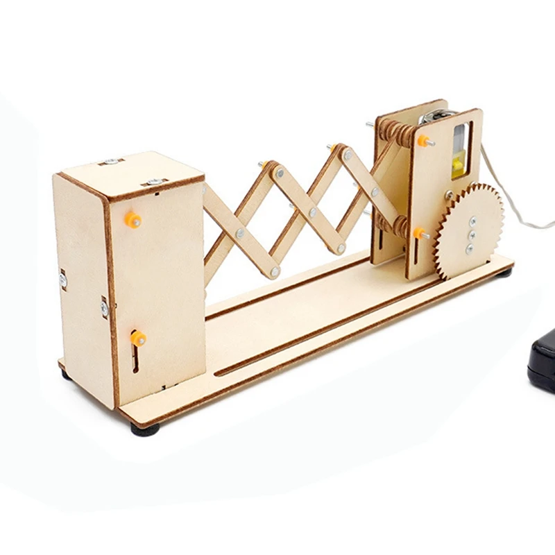 DIY Electric Gateway Door Model Kit Science STEM Technologia Experimental Tool Kit Learning Wooden Puzzle Games