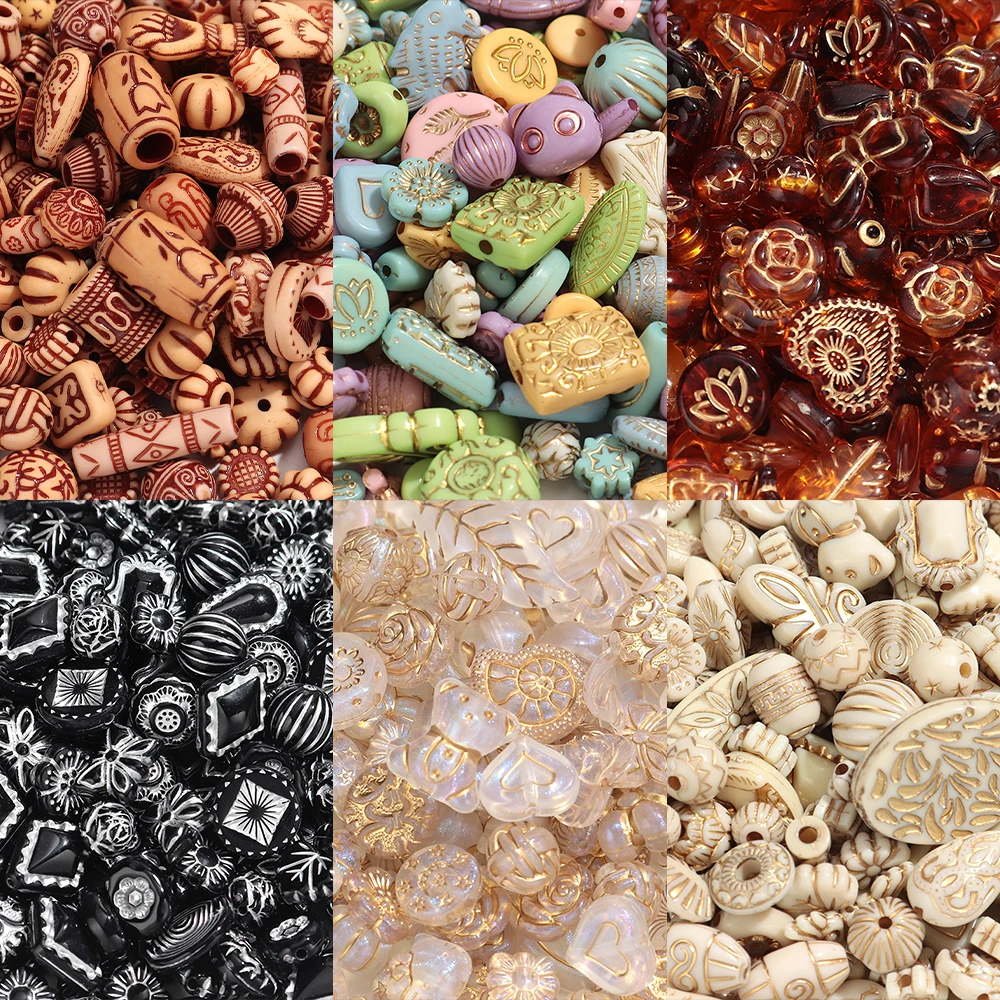 30g/Lot Mixed Random Classical Geometric Acrylic Loose Spacer Bead for DIY Bracelet Necklace Jewelry Making Accessories Supplies