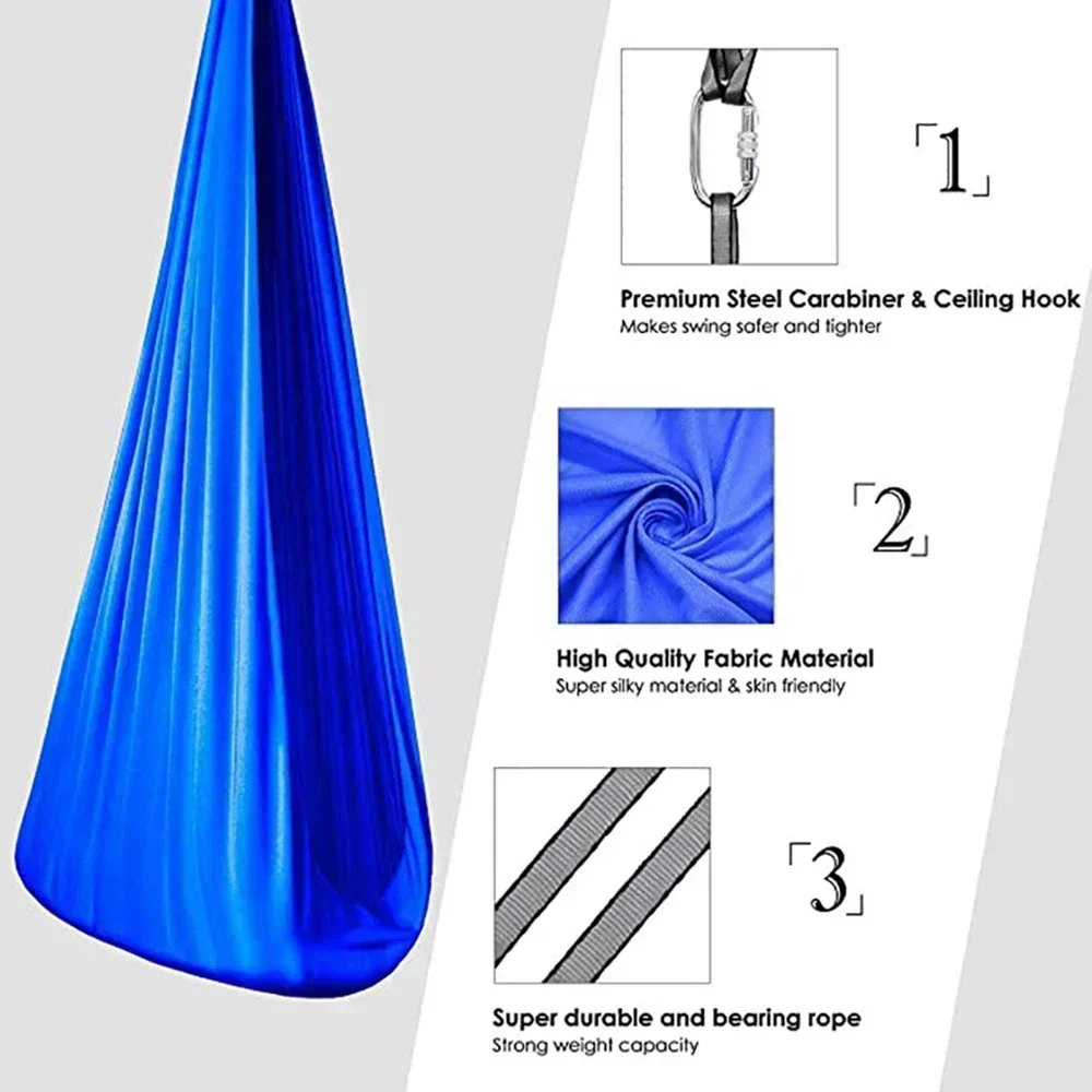 Детский гамак для тренажерного зала, дома, на открытом воздухе, качели для фитнеса, нейлоновые воздушные шелковые качели для йоги, антигравитационные инверсии, пояс для пилатеса, йоги