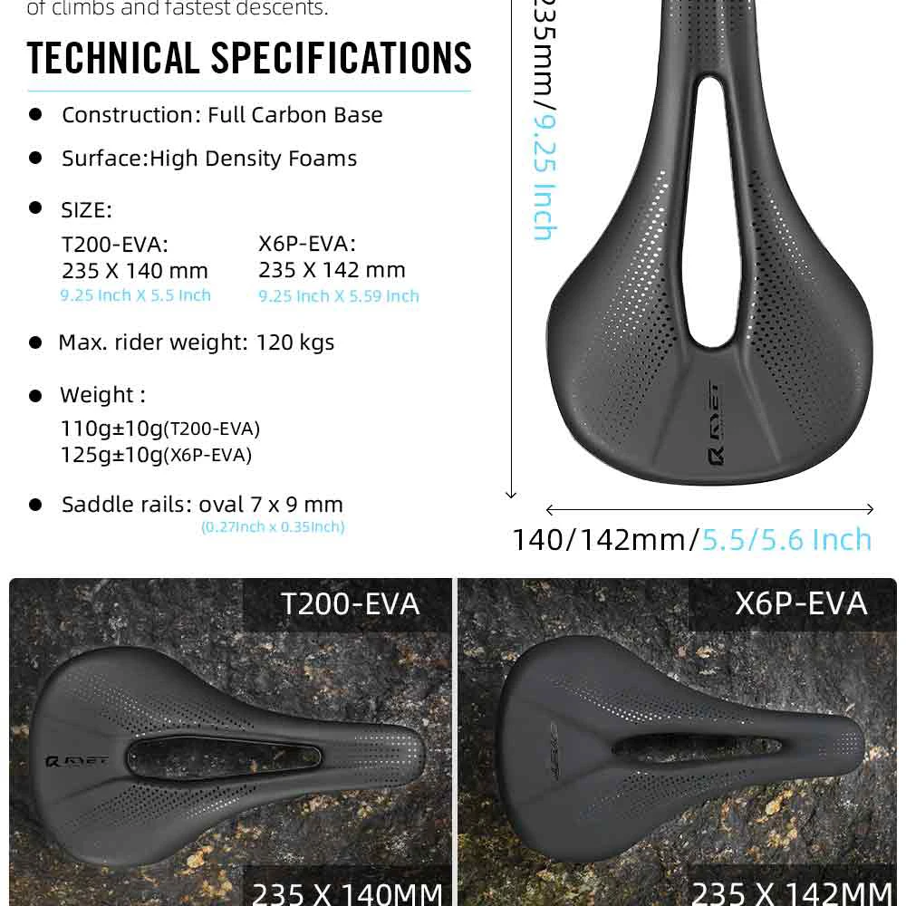 RYET 3D Gedruckt Carbon Fahrrad Sattel 140mm 143mm Superlight Road MTB Rennrad Sitz Sättel Kissen Radfahren sitzen Teile – Detail 16