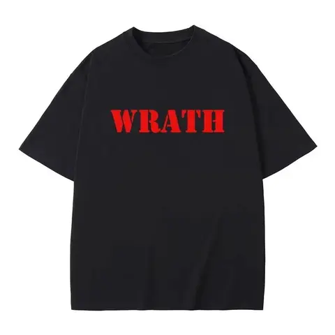 Wrath Natural Selection Logo Funny Meme T-Shirt Casual Oversized Crewneck T Shirts Men's Humor Harajuku Style T-Shirts Unisex
