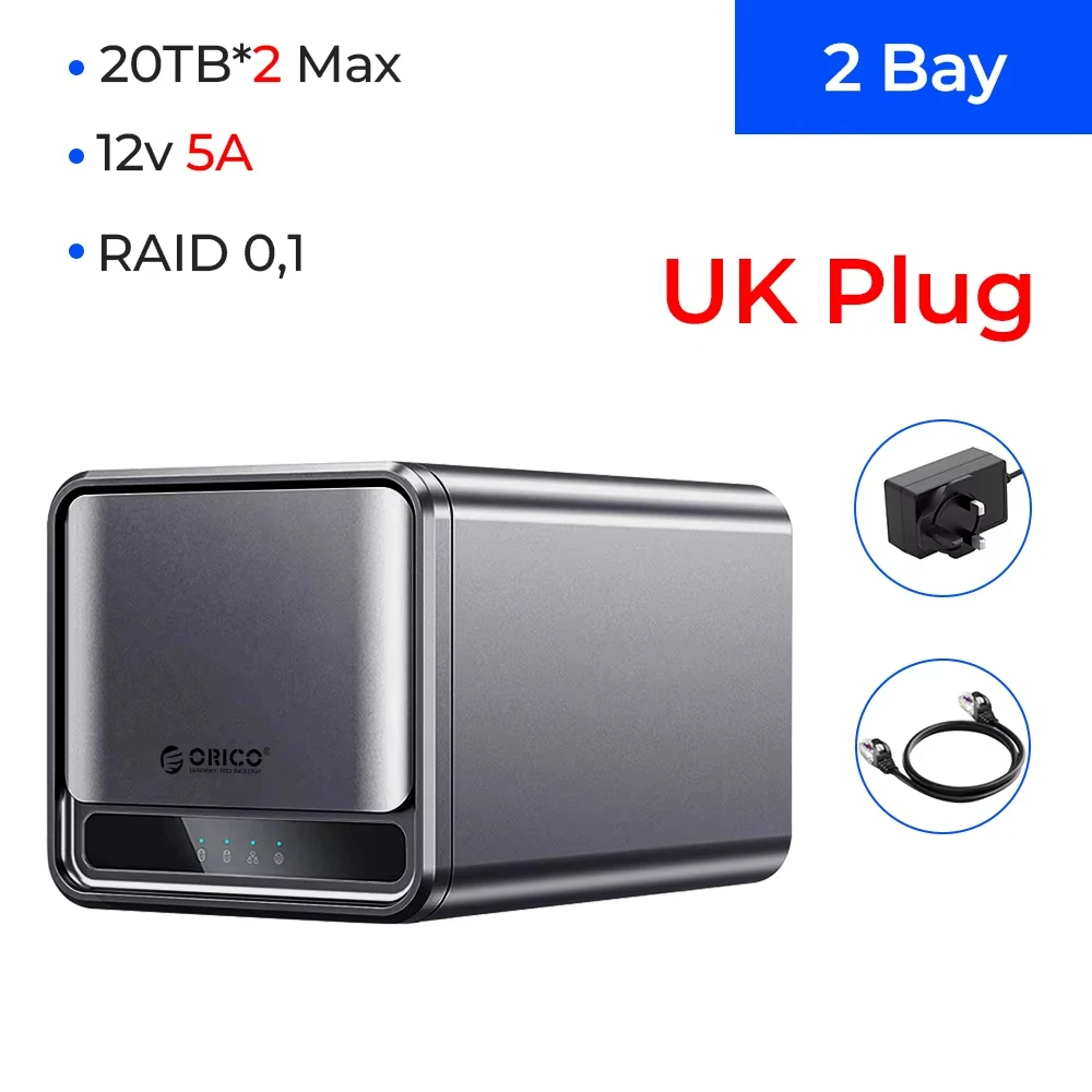 Orico TS200 USB 3.2 MetaCube Household Storage SATA NAS 2/5 Bay