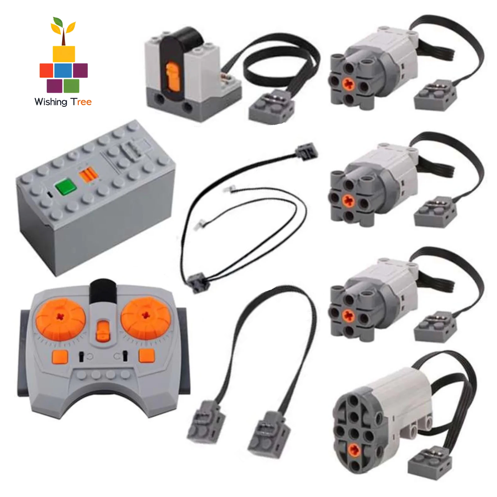 

9 шт. комплект питания строительного блока MOC, технический комплект с сервоприводом L-двигателей, ИК-пульт дистанционного управления для проектов робототехники