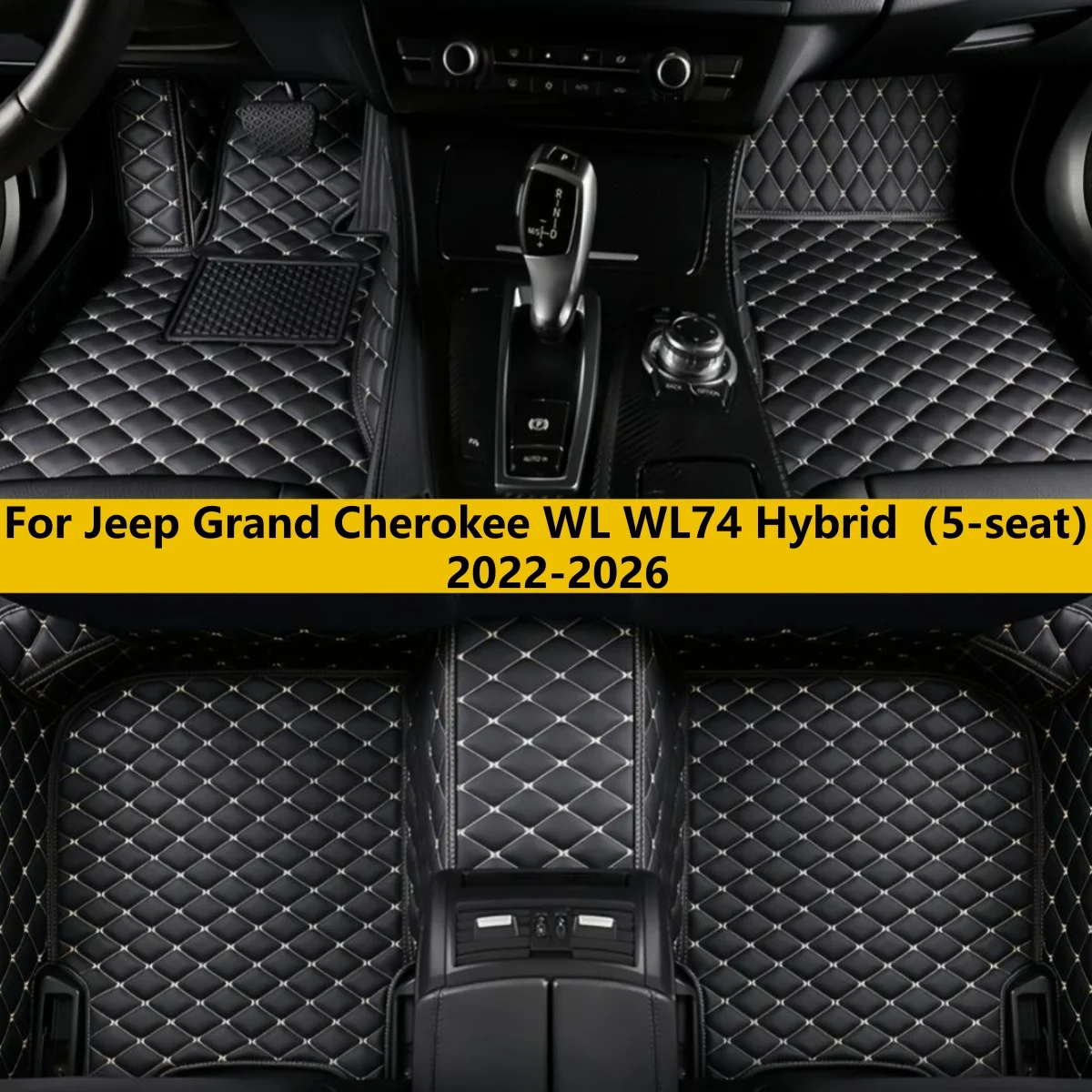 

Автомобильные коврики для Jeep Grand Cherokee WL WL74 Hybrid (5-местный) 2022 2023 2024 2025 2026, всепогодные водонепроницаемые автомобильные коврики