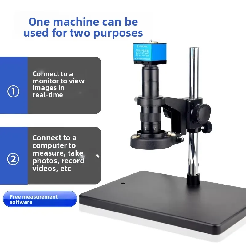 GP-660V Digital Microscope 4K HD USB Industrial CCD Camera with Display, 100X Magnification for Phone Repair & Metallurgy