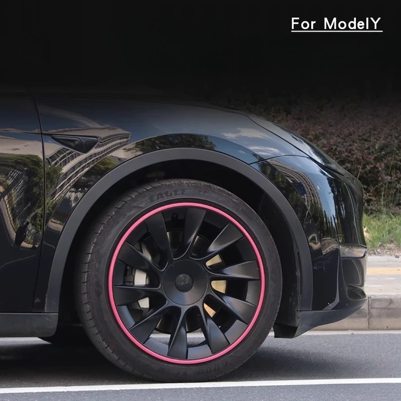 20 Inch Wheel Hub Cap Protector Trim Ring for Tesla Model Y, Anti-Scratch Rim Guard Exterior Upgrade Modification Accessories