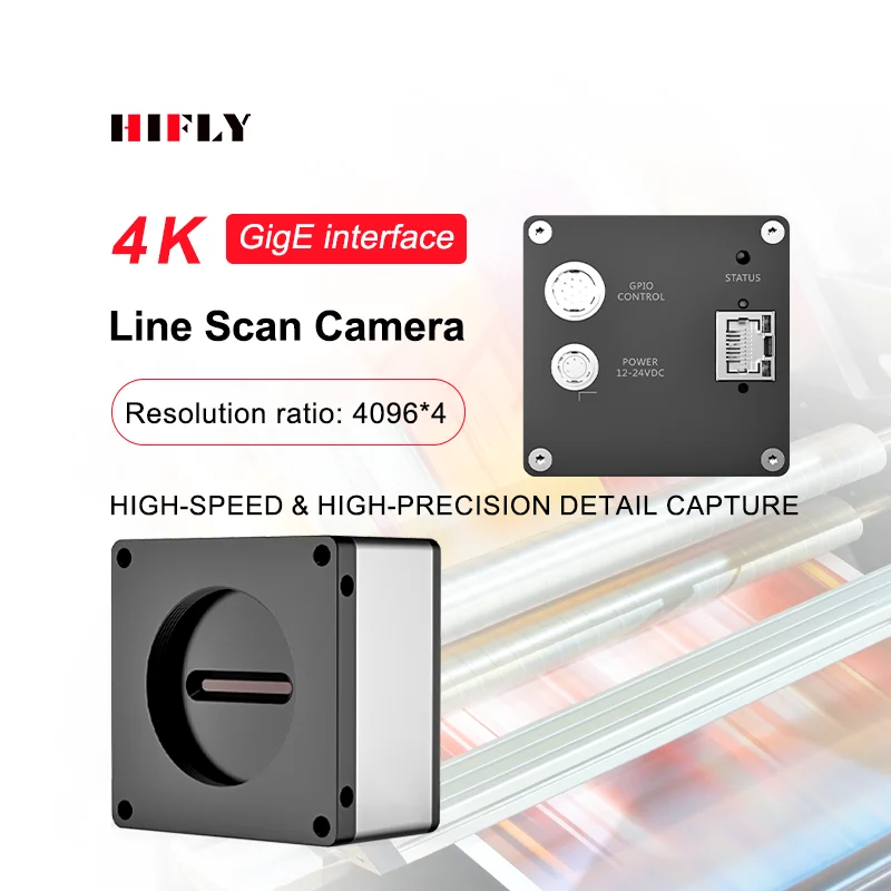 HIFLY M42 Machine Vision Mono 4K GigE Line Scan Camera 28KHz for Industry Inspection