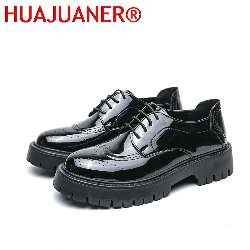 

Patent Leather Oxford Dress Green Fashion Man Business Handmade Wedding Men Shoes Designer New Formal Brock Casual Leather Shoes