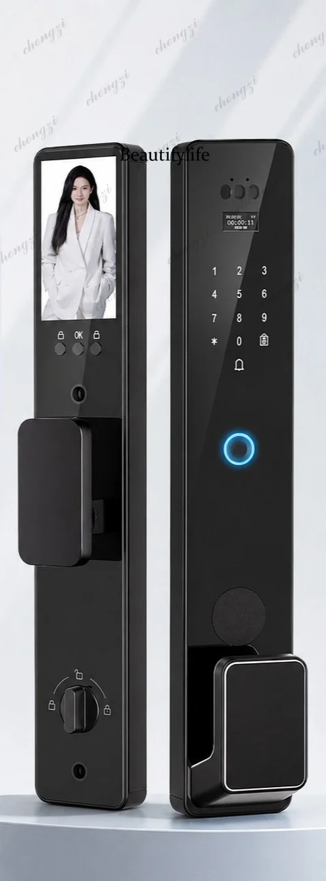 Automatic intelligent door fingerprint lock 3D facial recognition palm vein video intercom electronic lock