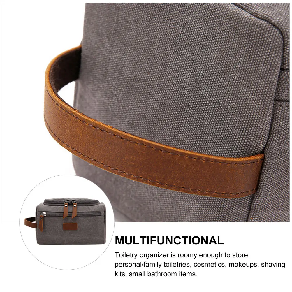 

Travel Toiletry Bag Large Capacity Canvas Wash Grey Storage Pouch Portable ganizer Business Trip Outdoor
