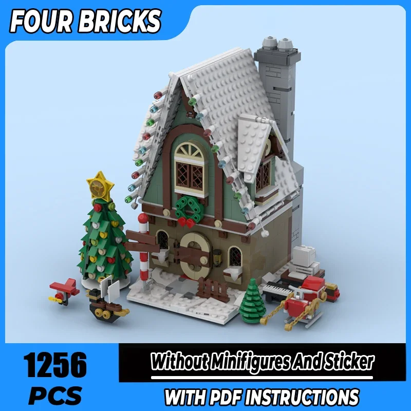 Moc Building Blocks Modular Elf Club House Technology Modular Bricks Model  Gifts Christmas Toys DIY Sets Assembly
