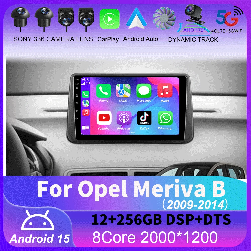 

Android 15 For Opel Meriva B 2009 - 2014 Car Radio Multimedia Video Player GPS Navigation 4G Stereo Carplay Autoradio WIFI DSP