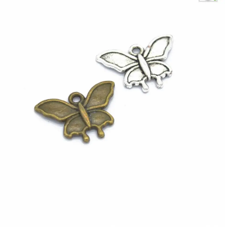 

20pcs Charms Lovely Butterfly 19*13mm Tibetan Bronze Silver Color Pendants Antique Jewelry Making DIY Handmade Craft F0539