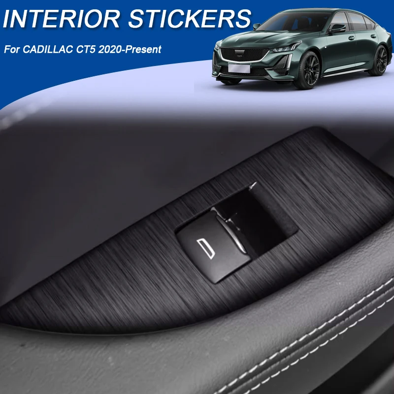 

Автомобильная карбоновая внутренняя наклейка для CADILLAC CT5 2020-настоящее время, LHD, оконная подъемная панель, наклейка, защитная пленка для двери, аксессуар