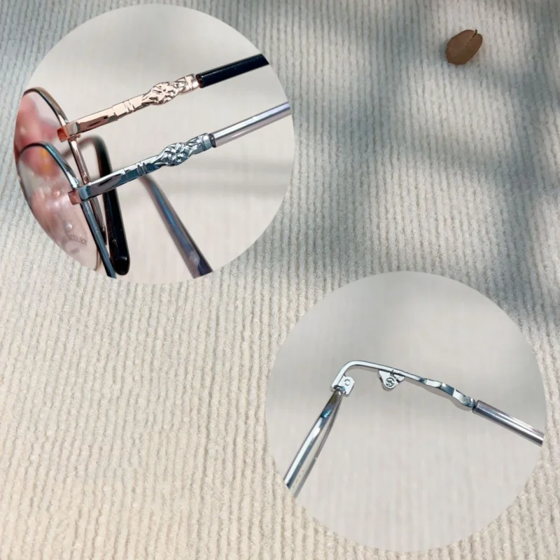 وصل حديثًا إطارات نظارات عصرية للرجال والنساء مصنوعة من خليط معدني نظارات طبية أدبية كلاسيكية خفيفة للغاية #2