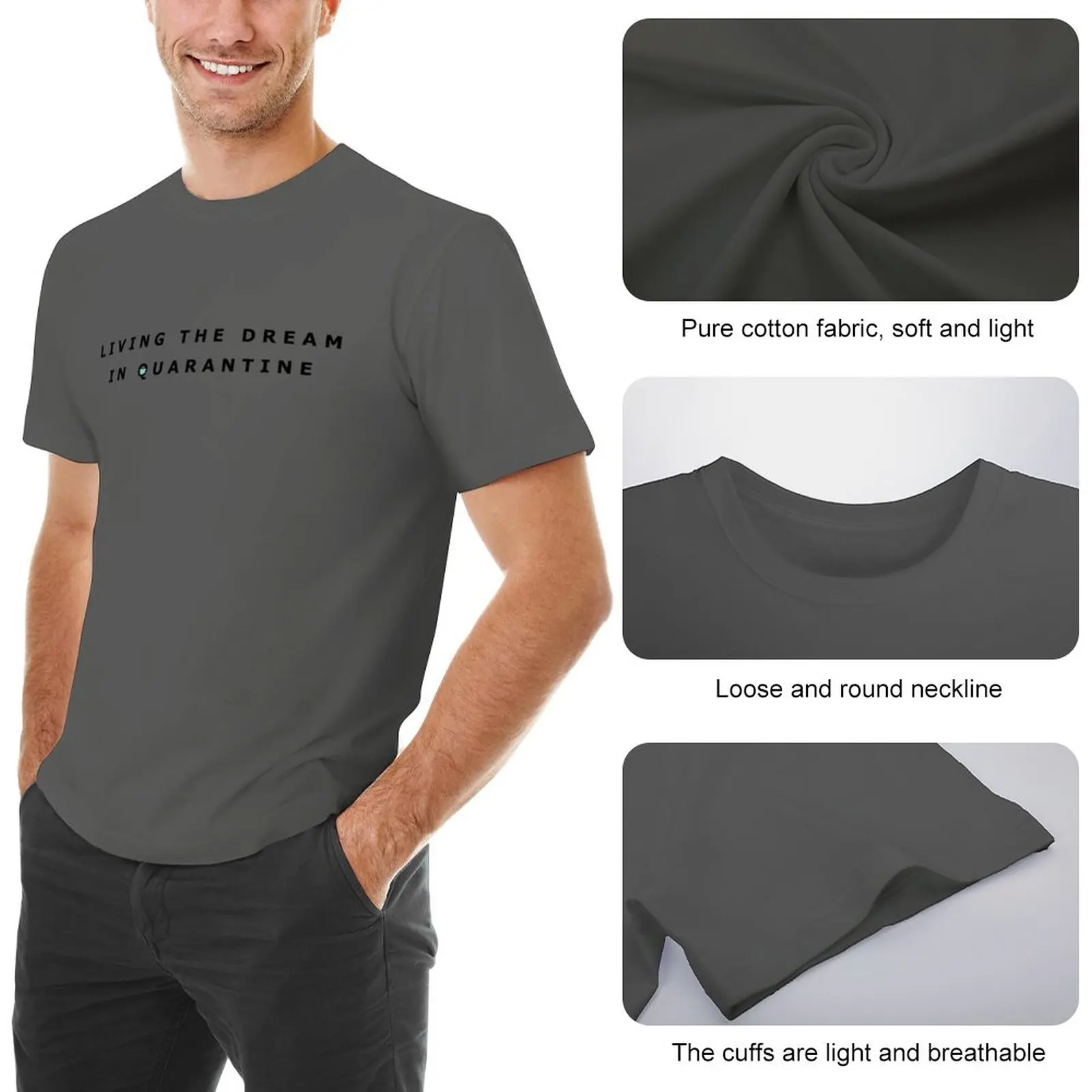 Living the Dream in Quarantine T-Shirt cute tops blank t shirts man clothes T-shirt for a boy mens plain t shirts