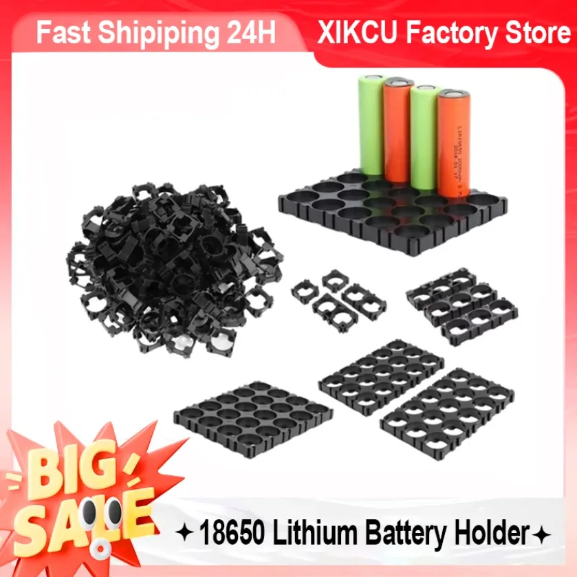100Pcs 18650 Lithium Battery Holder Plastic Battery Pack Bracket Cylindrical Cell Battery Stand Cell Spacer for DIY Fixed Batte