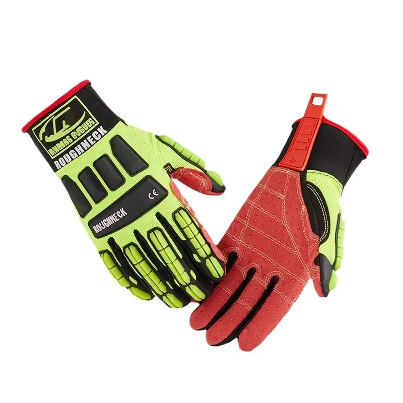 مقاومة الزيت امتصاص الصدمات قفازات الإنقاذ الميكانيكية المضادة للتصادم المضادة للانزلاق ثقب مقاومة قفازات أمان TPR