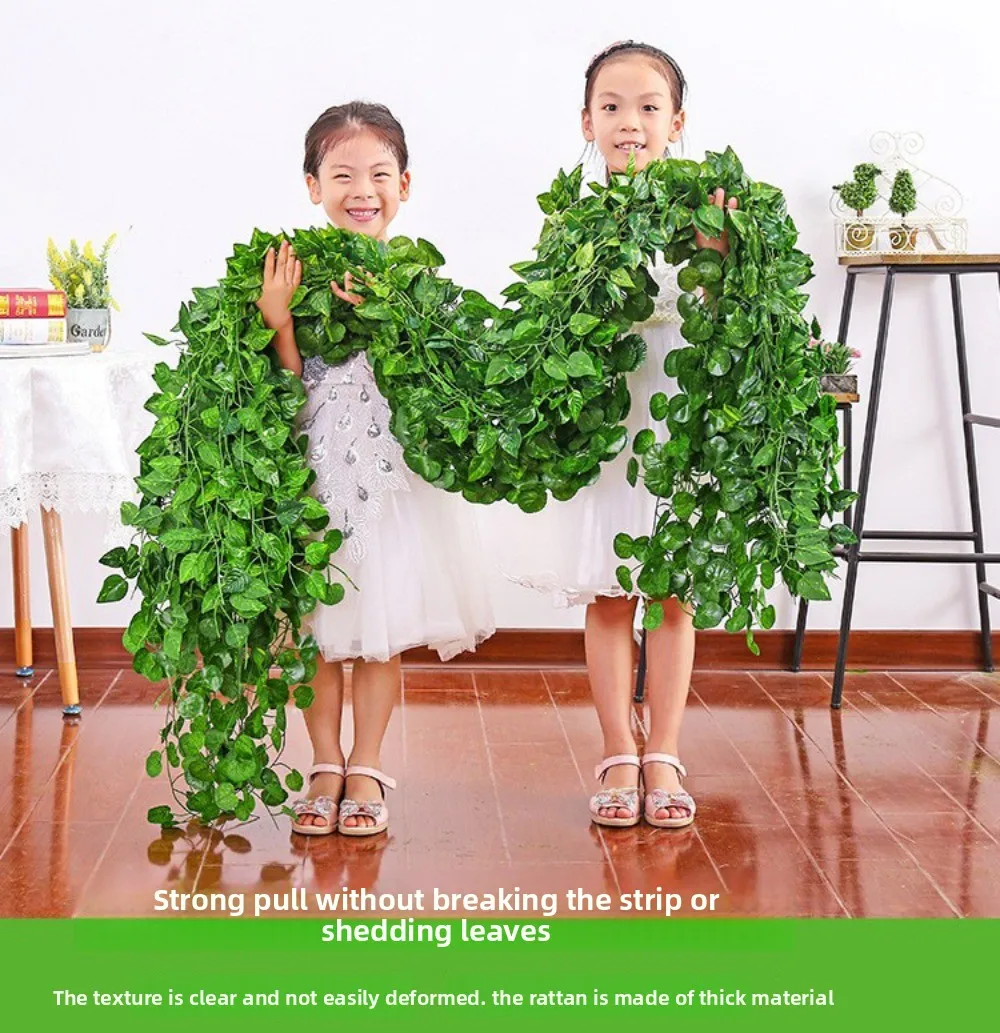 2.1m Simulated Green Plant Ivy Home Decoration Rattan Plastic Green Leafy Plant Green Dill Wall Decoration