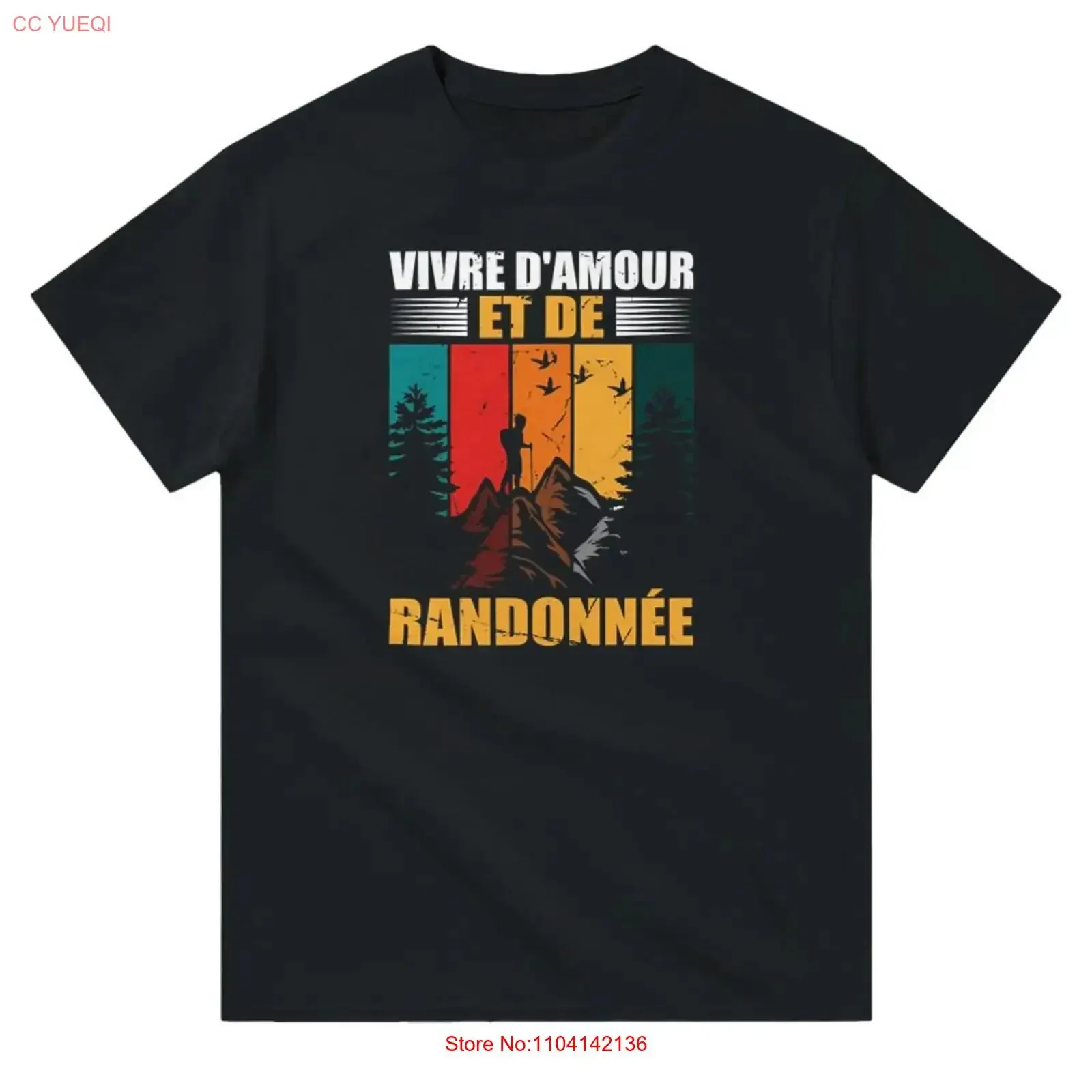 تي شيرت عش على الحب والمشي لمسافات طويلة، تي شيرت عتيق مغسول وممتد وناعم للجنسين، ملابس شارع جرافيك قابلة للتنفس، ملابس مريحة