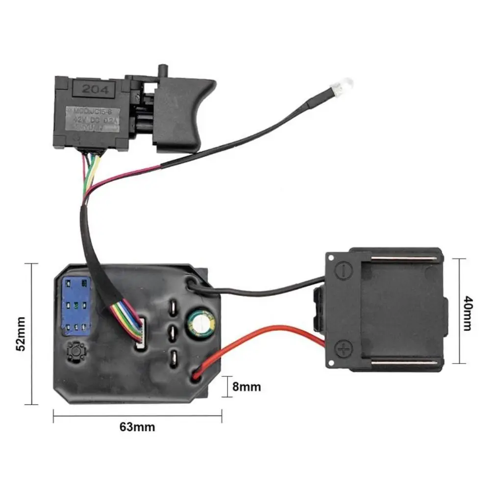 21V Brushless Screwdriver Switch Replacement 9-wire Pin Connector Accessory Brushless Wrench Control Board