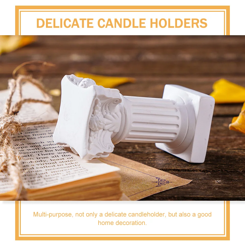 

3Pcs Harm Free Resin Sculptures Roman Column Candle Holders Multi Purpose Micro Landscape Decorative Items