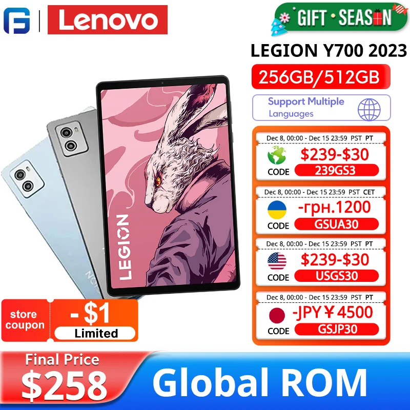 Global ROM Lenovo LEGION Y700 2023 Tablet Snapdragon 8+ Octa Core 8.8 Inch 144Hz Display  6550mAh Battery ZUI15 WIFI