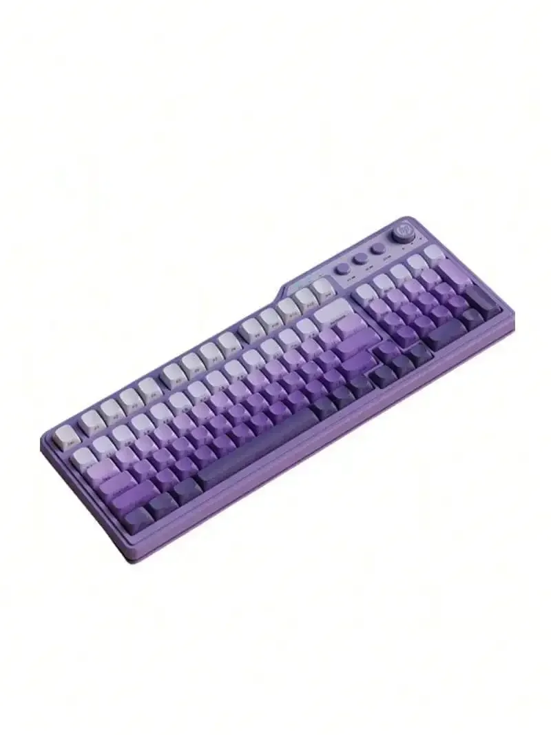 Professional Gaming Keyboard: 98-Key Compact Layout Saves Desktop Space; Rapid Key Press; 16 Million Color Backlight; USB Plug-And-Play Compatible With PC/Mac; Gradient Purple [Single Keyboard] Side-Printed.