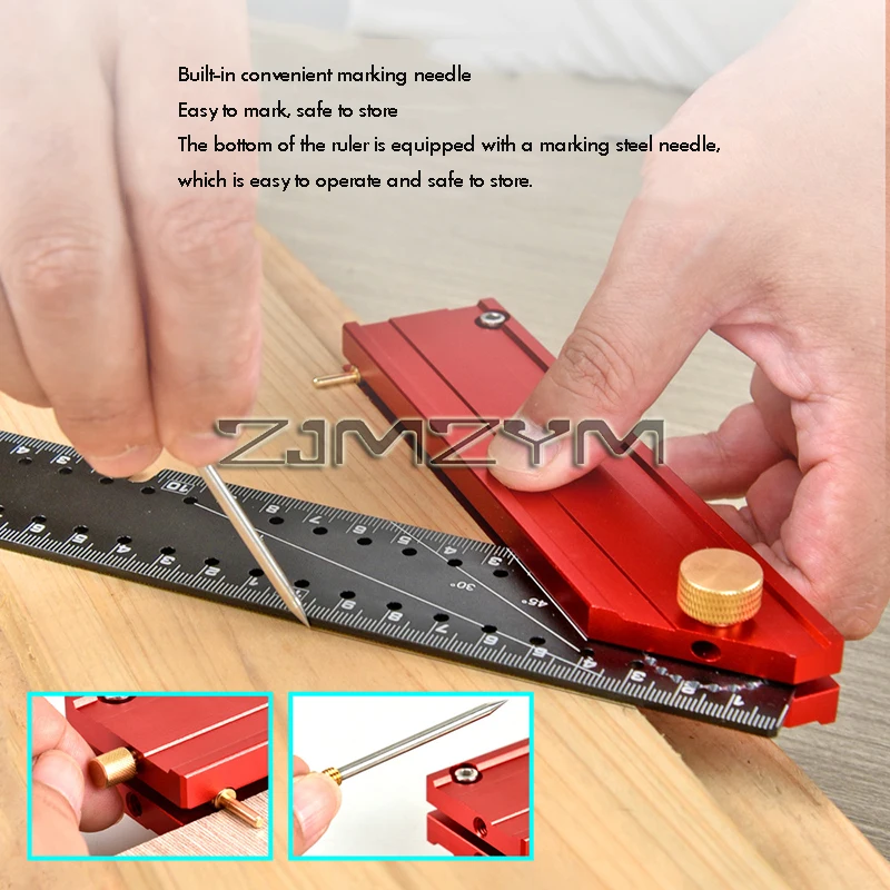 Multifunctional Folding Ruler 90° Precision Multi Angle Ruler Collapsible Marking Gauge Professional Woodworking Measuring Tools