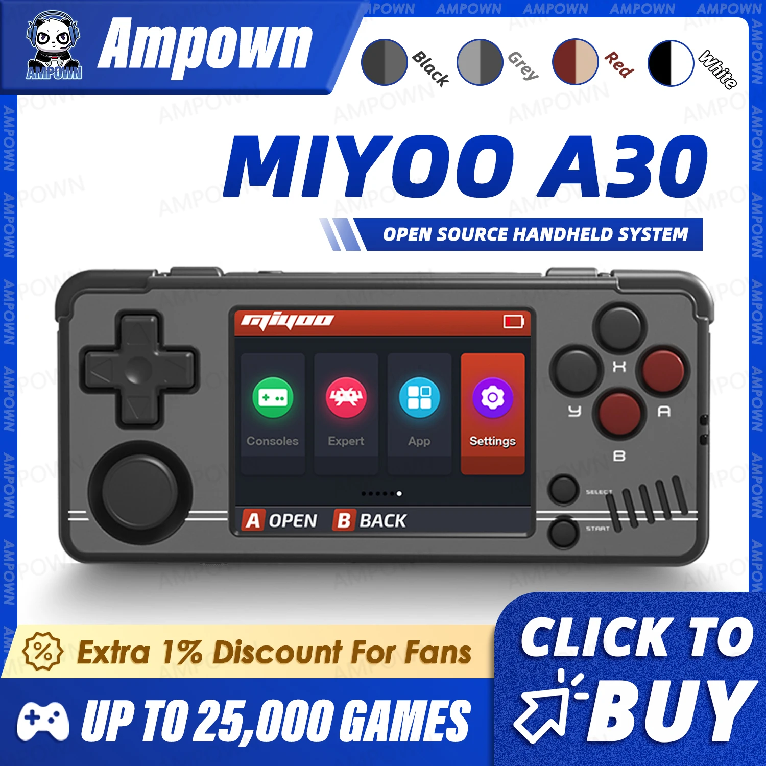 

MIYOO A30 Handheld Game Console 2.8'' IPS Screen Linux System 2.4GWifi Retro Emulator Video Console Vibration Motor Player Gifts