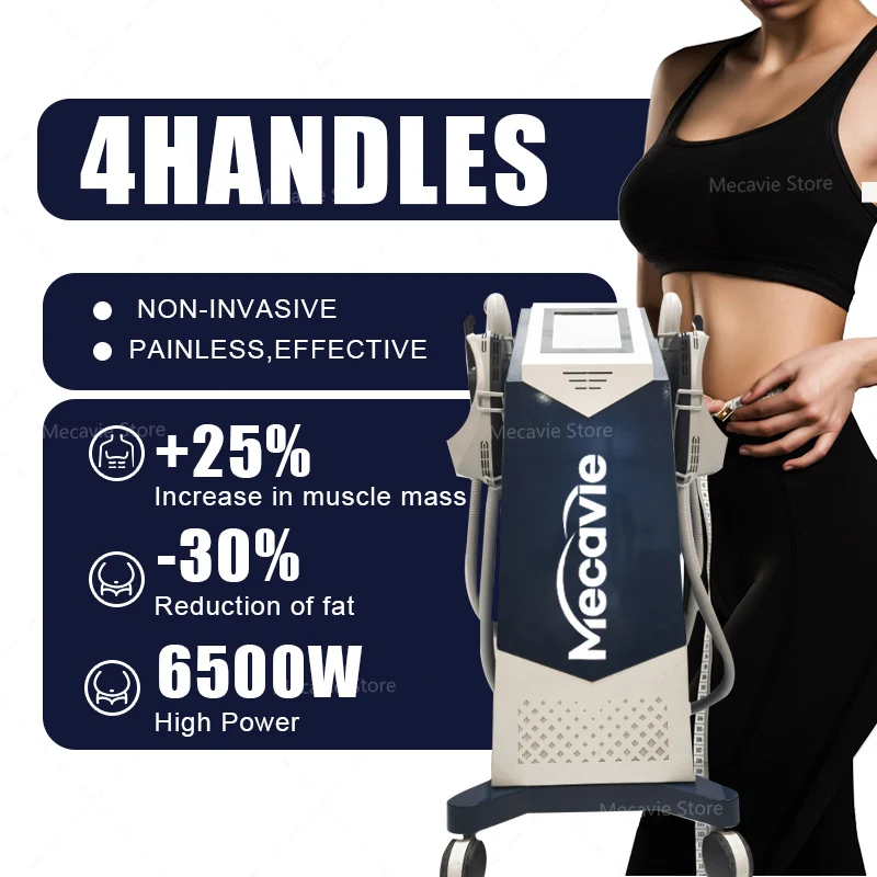 MECAVIE 2025 المهنية 6500 واط المحمولة جهاز تخسيس الجسم نوفا RF EMS تحفيز العضلات آلة العلاج الكهرومغناطيسي