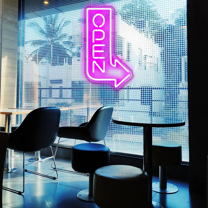 Pfeil offen Neon LED für Bars Coffee Store Neonlicht Shop offener Brief Zeichen Wandbehang Öffnung Open Sign