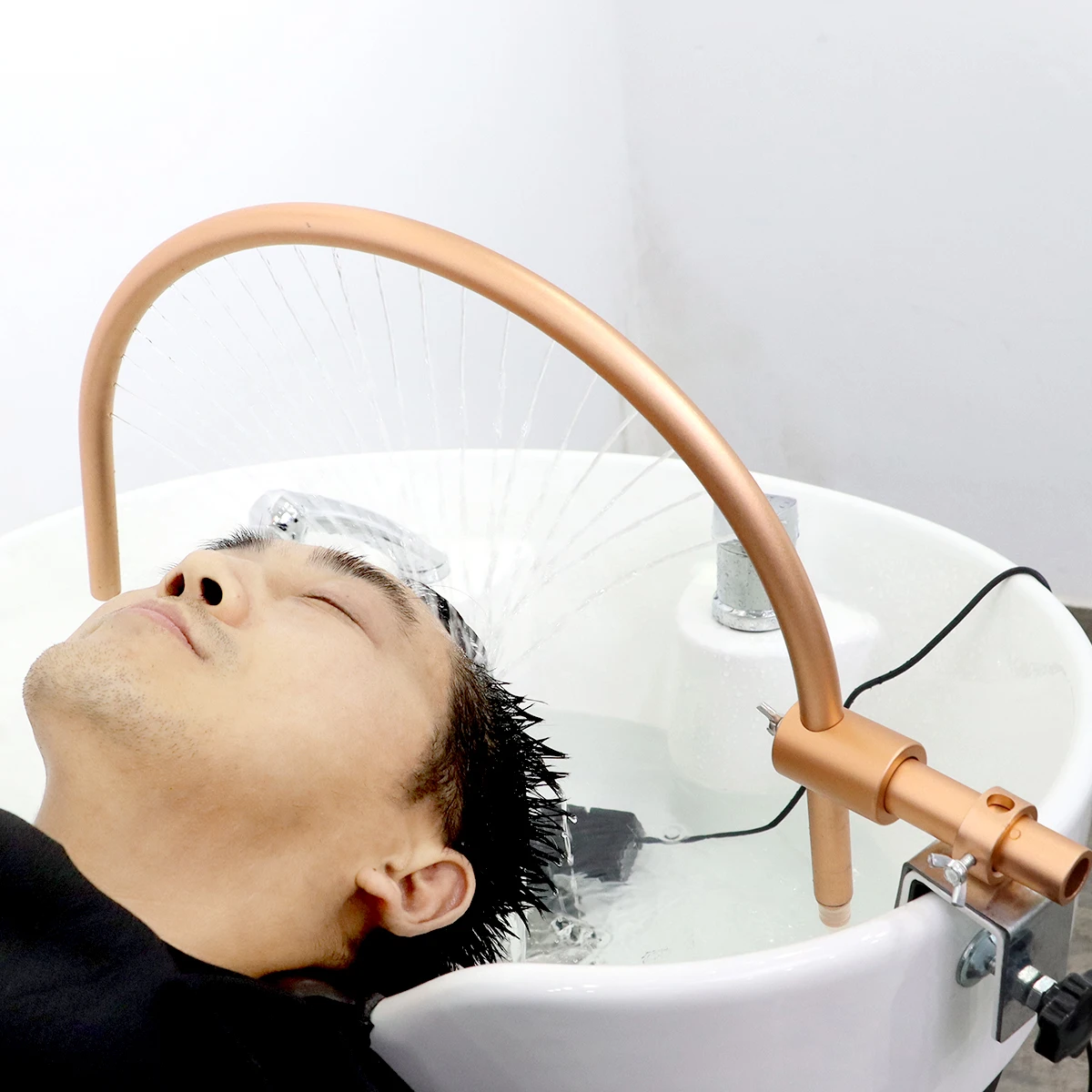 Head Spa Water Outlet Frame Waterfall Adjustable Water Circulation For Shampoo Bowl Bed Salon Equipment with Water flow controll